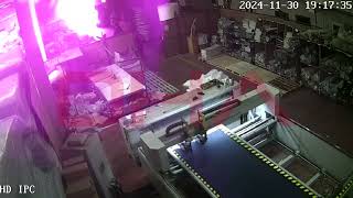 Fabrikadaki Yangının Başlangıç Anı Kamerada