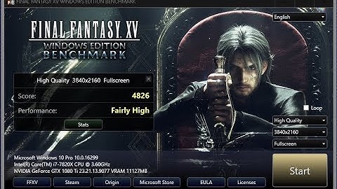 7820x - Final Fantasy XV - 4k Benchmark - Shadowplay