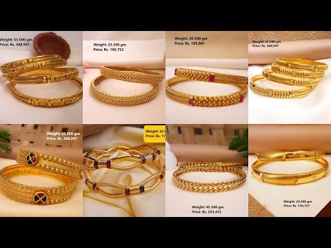 Latest Gold bangles designs 2022 with weight and price| Daily wear gold jewellery 