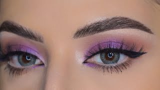 Soft  purple makeup look with eyeliner مكياج بنفسجي ناعم مع ايلينر