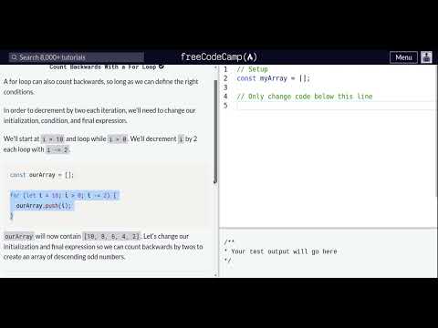 Lesson 99 | Basic JavaScript | Count Backwards With a For Loop