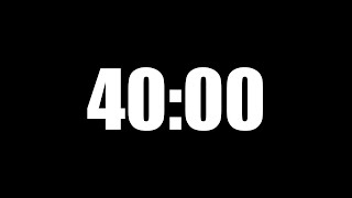 40 Minute Timer – Minimal, No Sound (Black Background)