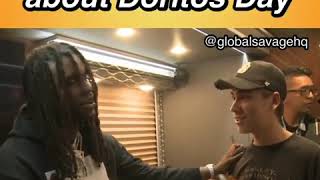 fan asks Chief Keef where Doritos Day at? and why is Tha Cozart shitty