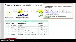4/2 Guided Notes Evaluate and Graph Polynomials
