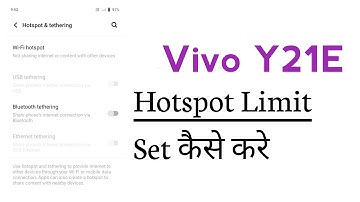 Vivo Y21E Hotspot Data Limit Set