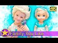 Girl Pretends Play with Magic Frozen Elsa Doll - 4K