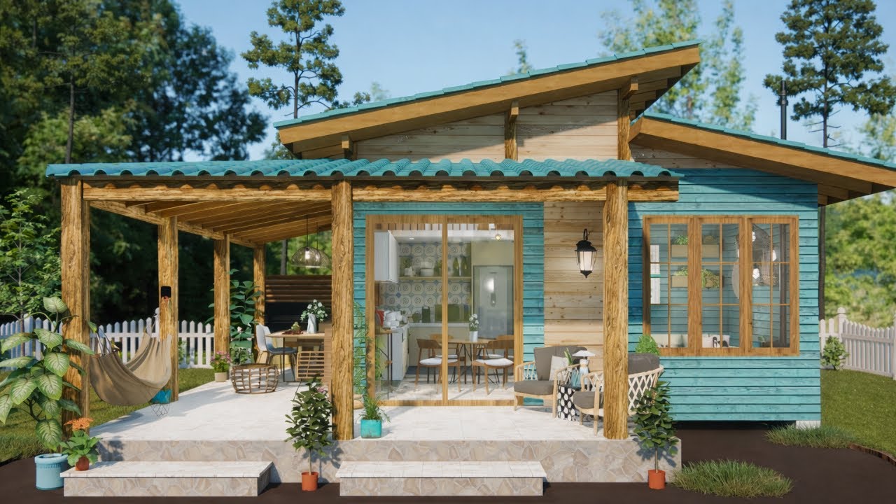 28×28 ft (8×8 m) Loft Cottage House — Small Footprint, Spacious Loft Living!