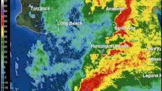 Radar Loop of Huntington Beach, CA Storm