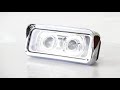 Chrome LED Projector Headlight Assembly W/ Bezel, Visor & Blue Backlit Auxiliary - Driver Side