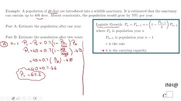 INH: Modeling with Exponentials: Logistic Growth #2