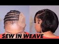 Short thin hair sew in weave cut and style salon quality weaving hair style