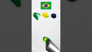 Mixing Colors of Brazil Flag 🇧🇷#mixingcolor #brazil #brazilian #mixingcolours #asmr #asmrsounds
