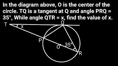 Circle theory; TQ is a tangent at Q and angle PRQ = 35°, While angle QTR = x, find the value of x.
