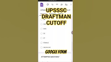 UPSSSC DRAFTMAN CUTOFF| UPSSSC JE DRAFTMAN ANSWER KEY|UPSSSC DRAFTMAN CUTOFF GOOGLE FORM| DRAFTSMAN