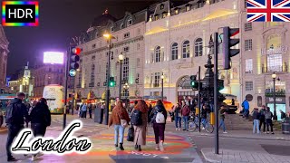 🇬🇧🎄【HDR 4K】London Christmas Walk -  Christmas Light along Oxford and Regent Street (November, 2021)