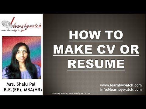 How To Make Cv Resume Hindi Urdu Youtube