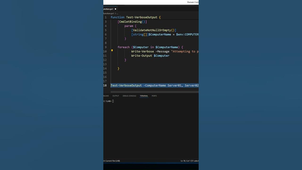 Use write verbose instead of inline comments in powershell function 