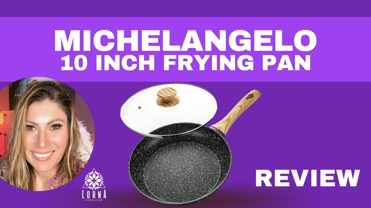 MICHELANGELO 10 Inch Frying Pan Nonstick Frying Pan with Lid