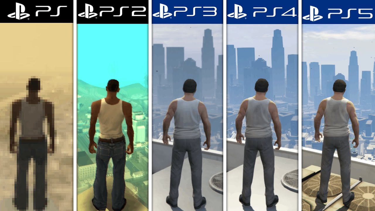 GTA SAN ANDREAS GRAPHICS COMPARISON PS1 VS PS2 VS PS3 VS PS4 VS PS5 #f, Grand  Theft Auto: San Andreas