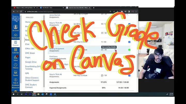 Check your grade on canvas