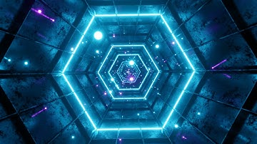 Seamless Loop Motion Graphic of Flying into Rotation Hexagon Tunnel  Abstract Looped Video
