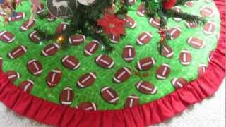 Football themed Christmas Tree Skirt