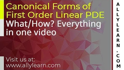 PDE Canonical Forms of First Order Linear PDE