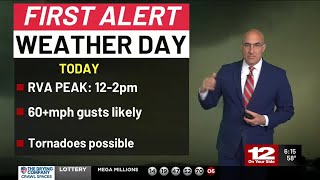 Wednesday Forecast: Damaging winds likely midday