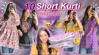 Short Kurti from Meesho🛍️| Under 500 Rupees➕First Impression ➕Try on haul📌*Honest Review*