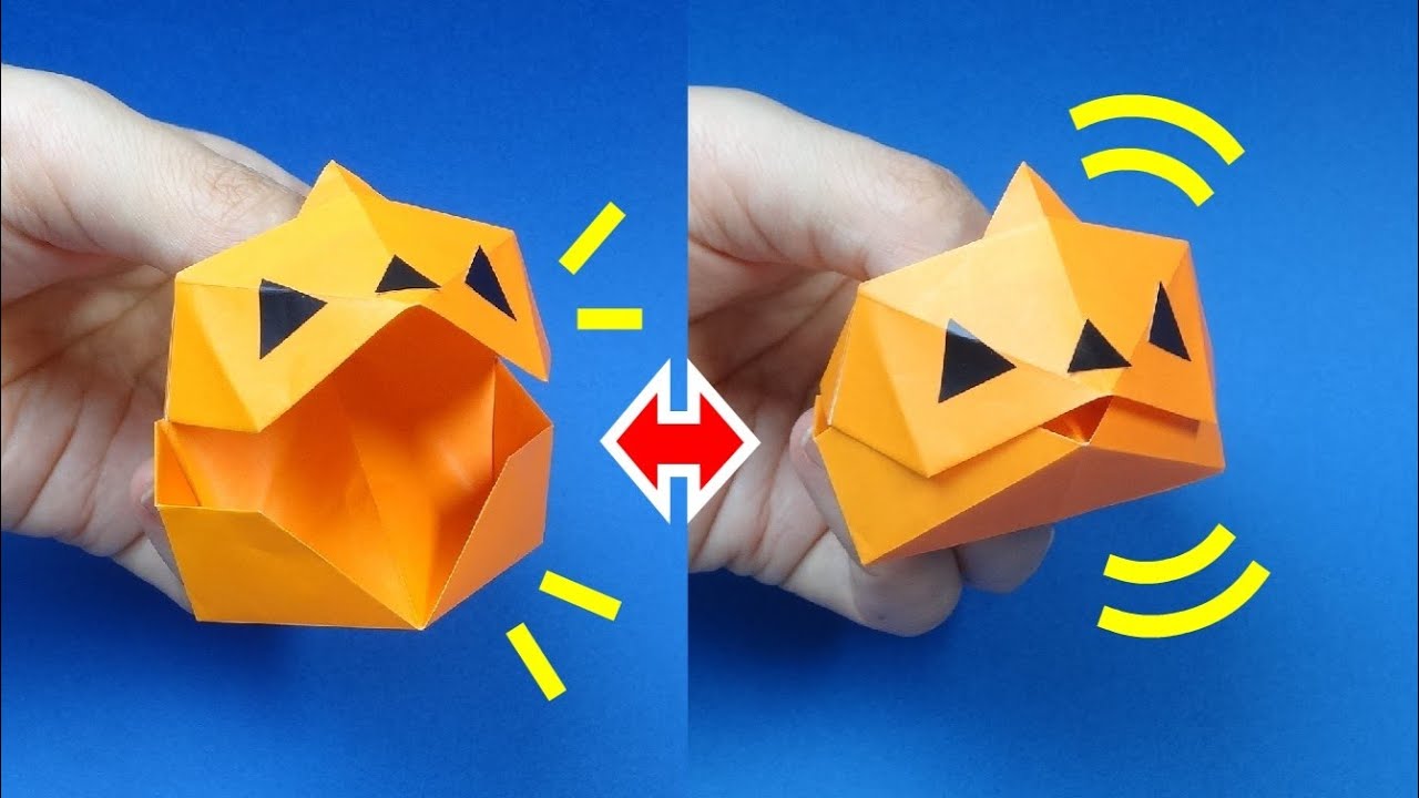 Autumn Origami] Make a Halloween pumpkin using just one piece of