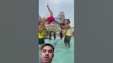 Thumbnail of water stunt gone wrong #love #army #funny #waterpark #bollywood #song