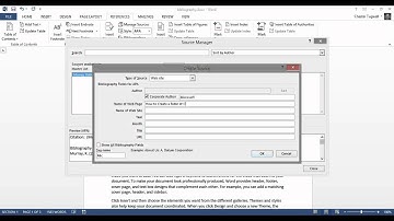 Insert Citations and a Bibliography in MS Word