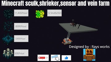 How to make a sculk,sensor,shrieker and a vein farm(full block to block tutorial) Minecraft 1.19