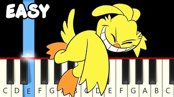 Music from Smiling Critters cartoon animation (Poppy Playtime) - Fast and Slow (Easy) Piano Tutorial