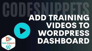 Add Training Videos and Guides to Wordpress Dashboard - Code Snippets