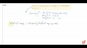 If `x+y+z=1,x y+y z+z x=-1` and `x y z=-1,` find the value of `x^3+y^3+z^3dot`