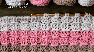 TUNISIAN CROCHET Bamboo Stitch - How to Crochet Easy Tunisian Stitches Similar to Knitting