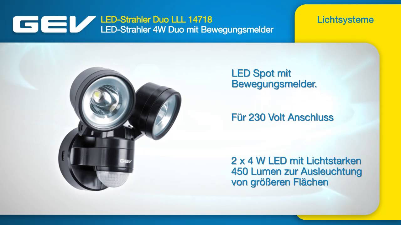 GEV LED-Strahler Duo LLL 14718 - YouTube