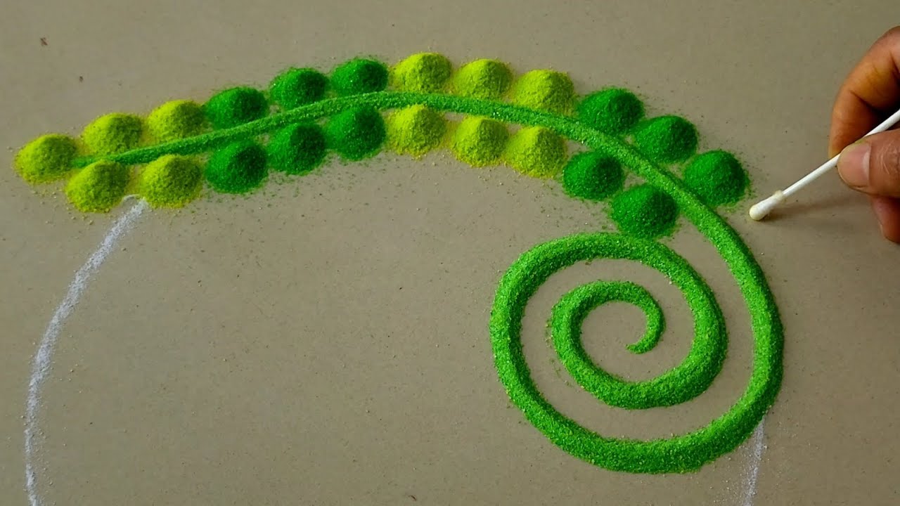 Simpel Rangoli | Relaxing Videos | Easy Rangoli | Rangoli Colours | Top ...