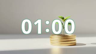 1 Minute Timer — Gold Coins & Growing Plant + Soft Bell | Minimalist, Prosperous, Growth, No Music screenshot 2