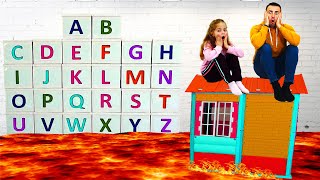 ABC Learn English Alphabet with Nadya and Dad #1