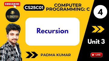 3.4 Recursion - Factorial, Fibonacci | Computer Programming: C | CS25C01 | Anna university R2025