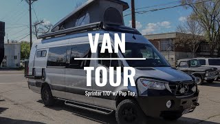 VAN TOUR | Custom Van Build in a Sprinter 170' w/ Pop Top! | Rossmönster Vans | 138