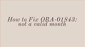ORA-01861: literal does not match format string - Oracle Database 12c Error Messages - YouTube Ora-01861: Literal Does Not Match Format String - Oracle Database 12C Error Messages - Youtube