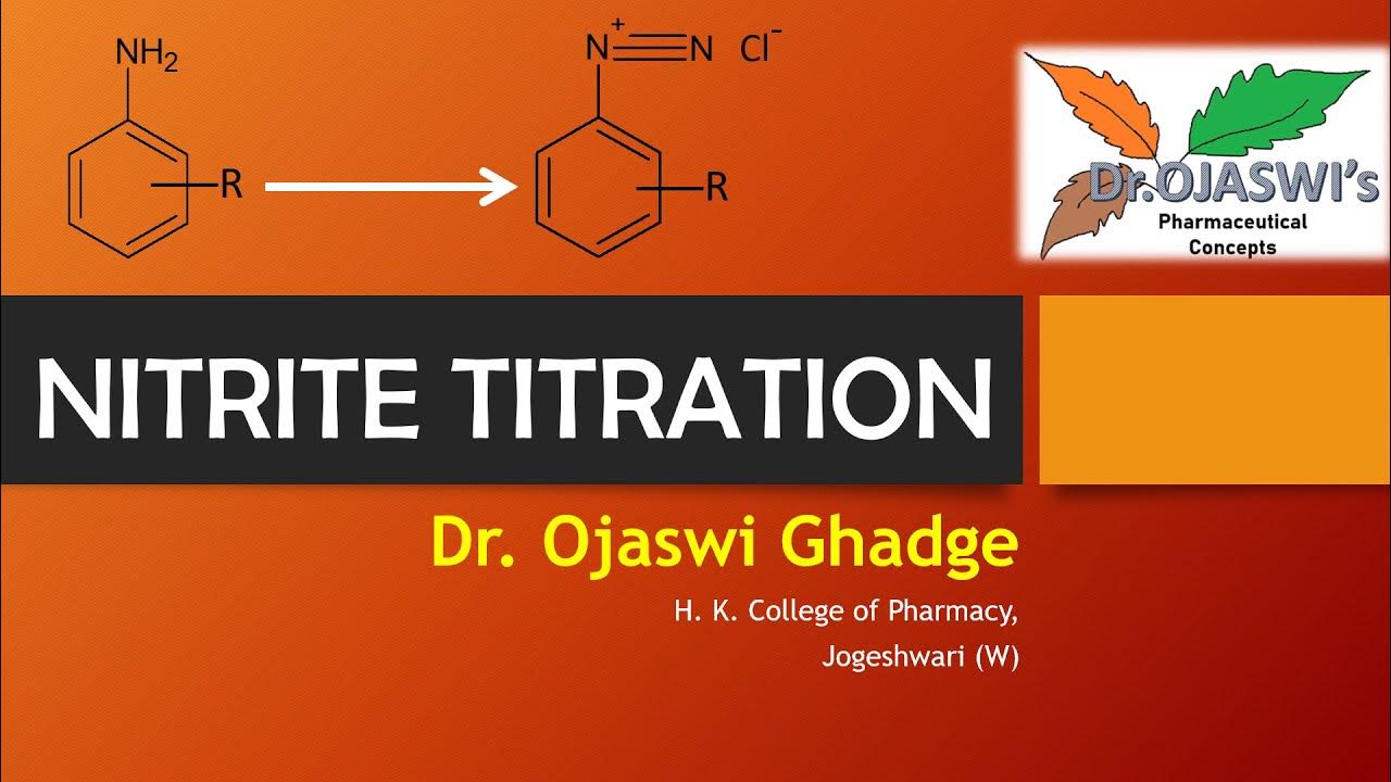 Nitrite titration_diazotization titration First year B.Pharm PCI syllabus YouTube
