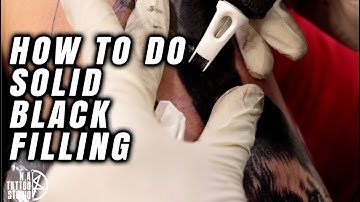 HOW TO DO SOLID BLACK FILLING IN TATTOO?
