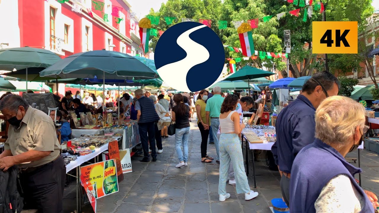 Artesanías, Bisutería y Antigüedades del Centro Histórico de la ciudad de Puebla de Zaragoza. (4K)