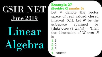 CSIR NET MATHEMATICS | Linear Algebra | Dimension of Subspace June 2019