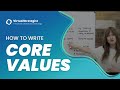 How to write core values