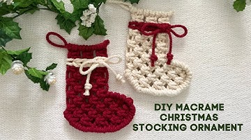 DIY Macrame Christmas Stocking Ornament | EASY Macrame Tutorial
